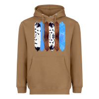 Toasted Coconut Western Farm Life Cowhide Wood Blue Glitter Brush Stroke Heavyweight Hoodie - Bettercallsaul