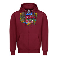 Burgundy Small town usa 4th of july Zipper Hoodie - CowGirlArtShop