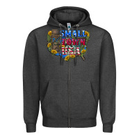 Charcoal Heather Small town usa 4th of july Zipper Hoodie - CowGirlArtShop