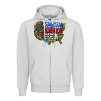 Dove Grey Small town usa 4th of july Zipper Hoodie - CowGirlArtShop