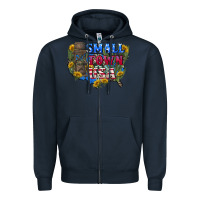 Navy Small town usa 4th of july Zipper Hoodie - CowGirlArtShop