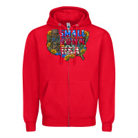 Red Small town usa 4th of july Zipper Hoodie - CowGirlArtShop