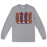 Heather Grey football brushstroke Long Sleeve Tee - Zillion Design Studio