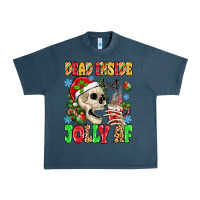 Midnight Navy dead inside but jolly af Urban Heavy Tee - MaliasSmallBusiness