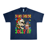 Navy dead inside but jolly af Urban Heavy Tee - MaliasSmallBusiness