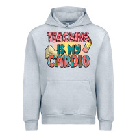 Heather Grey teaching is my cardio Urban Hoodie - NancyCooperArtShop