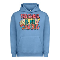 Pigment Pebble Blue teaching is my cardio Urban Hoodie - NancyCooperArtShop