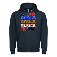 Navy Merica merica merica vibes Zipper Hoodie - Neo Western