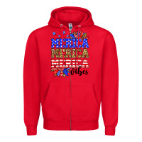 Red Merica merica merica vibes Zipper Hoodie - Neo Western
