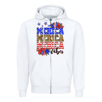 White Merica merica merica vibes Zipper Hoodie - Neo Western