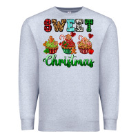 Heather Grey sweet Christmas with cupcake Premium Sweatshirt - AdoDesignShop