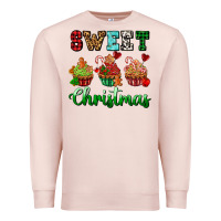 Pale Pink sweet Christmas with cupcake Premium Sweatshirt - AdoDesignShop