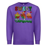 Purple sweet Christmas with cupcake Premium Sweatshirt - AdoDesignShop