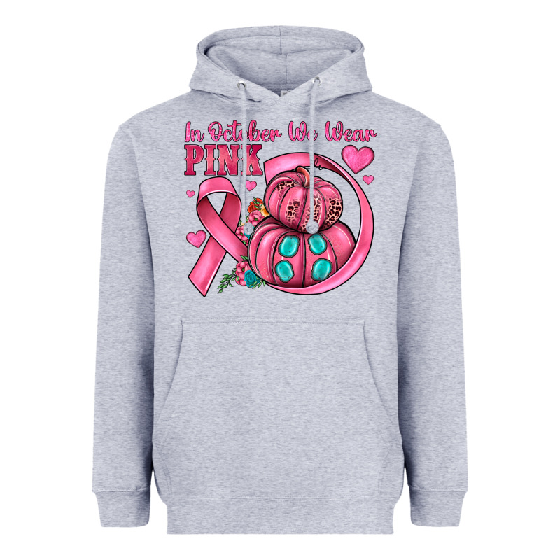 In October We Wear Pink Heavyweight Hoodie by JahusDesignShop | Teevron