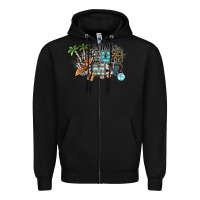 Black hello summer Zipper Hoodie - SublimationCraftShop