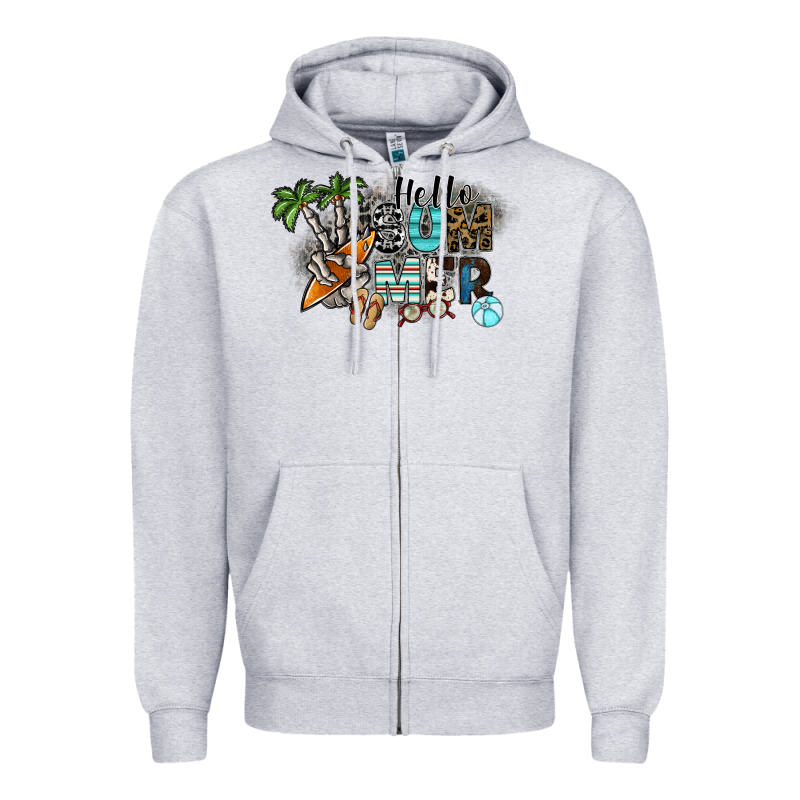 Hello Summer Zipper Hoodie by SublimationCraftShop | Teevron