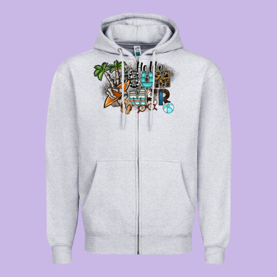 Hello Summer Zipper Hoodie Designed By Sublimationcraftshop
