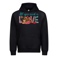 Black all you need is love Urban Hoodie - NancyCooperArtShop