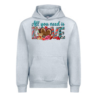 Heather Grey all you need is love Urban Hoodie - NancyCooperArtShop