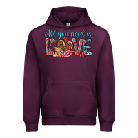 Mauve Wine all you need is love Urban Hoodie - NancyCooperArtShop
