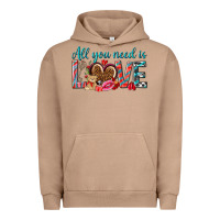 Pigment Burro all you need is love Urban Hoodie - NancyCooperArtShop