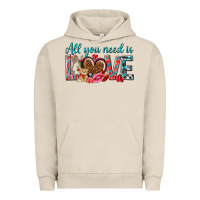 Pigment French Oak all you need is love Urban Hoodie - NancyCooperArtShop