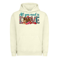 Pigment Pistachio all you need is love Urban Hoodie - NancyCooperArtShop