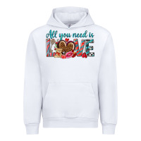 White all you need is love Urban Hoodie - NancyCooperArtShop