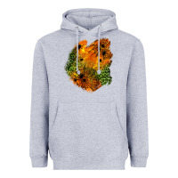 Heather Grey spider leopard  halloween patch Heavyweight Hoodie - BundleAndBundleShop