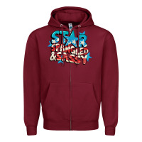 Burgundy Star spangled and sassy 4th of july Zipper Hoodie - CowGirlArtShop