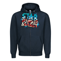 Navy Star spangled and sassy 4th of july Zipper Hoodie - CowGirlArtShop