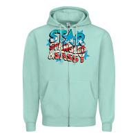 Seafoam Star spangled and sassy 4th of july Zipper Hoodie - CowGirlArtShop