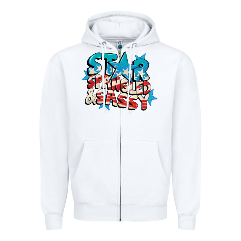 Star Spangled And Sassy 4th Of July Zipper Hoodie by CowGirlArtShop | Teevron
