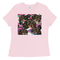 Bubblegum Pink dachshund Ladies Tee - BarkalooDesign
