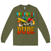 Army Green preschool dude Long Sleeve Tee - texasbilliewilder