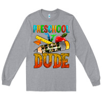 Heather Grey preschool dude Long Sleeve Tee - texasbilliewilder