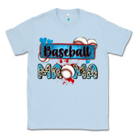 Dusty Blue baseball mama with leopard Classic Tee - Zillion Design Studio