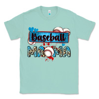Seafoam baseball mama with leopard Classic Tee - Zillion Design Studio