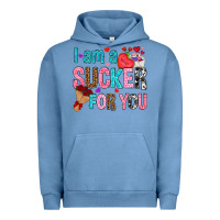 Pigment Pebble Blue i am a sucker for you Urban Hoodie - NancyCooperArtShop