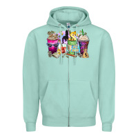 Seafoam boss babe coffee cups Zipper Hoodie - Zillion Design Studio