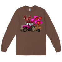 Chestnut valentine's day pink tractor with pin heart balloons Long Sleeve Tee - RanaPortraitStore