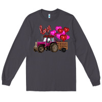 Smoke valentine's day pink tractor with pin heart balloons Long Sleeve Tee - RanaPortraitStore