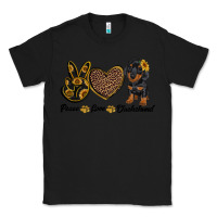 Black peace love dachshund Classic Tee - RanaPortraitStore
