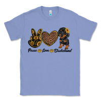 Colony Blue peace love dachshund Classic Tee - RanaPortraitStore