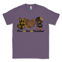 Lavender peace love dachshund Classic Tee - RanaPortraitStore