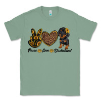 Sage peace love dachshund Classic Tee - RanaPortraitStore