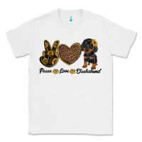 White peace love dachshund Classic Tee - RanaPortraitStore