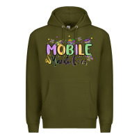 Army Green mobile mardi gras Premium Hoodie - MaliasSmallBusiness