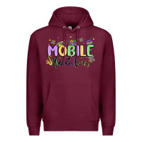 Burgundy mobile mardi gras Premium Hoodie - MaliasSmallBusiness