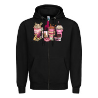 Black Girl boss coffee cups Zipper Hoodie - Zillion Design Studio